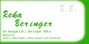 reka beringer business card