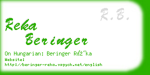 reka beringer business card